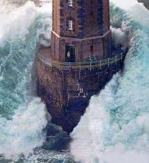 lighthouse in storm
